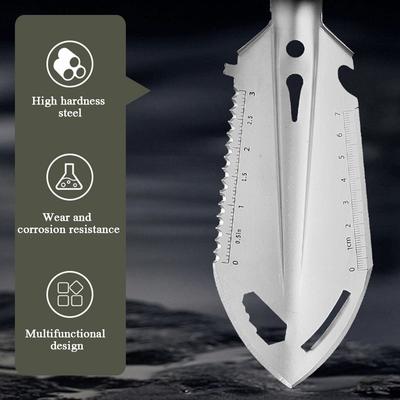 Portable Stainless Steel Shovel Camping Hiking Traveling Multi-Purpose Shovel with Handle Survival Outdoor Equipment Garden Tool