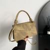 Chic 2024 Women's Korean Style Vintage Solid Color Small Crossbody Bag Pu Handbag