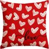 AVOIN colorlife Valentine's Day White Love Heart Throw Pillow Cover, 12 x 20 Inch Red Anniversary Wedding Cushion Case Decoration for Sofa Couch