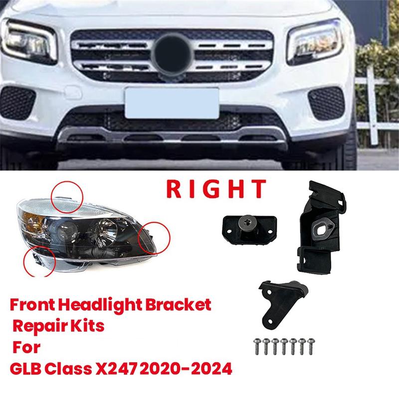 Car Front Headlight Bracket Repair Kits for Mercedes-Benz GLB Class X247 20-24 Headlamp RS Bracket Mount A2478200403 R