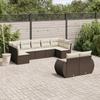 Vidaxl 9-Cz. Garden Furniture Set With Cushions, Brown, Poly Rattan