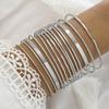 Multipurpose Bohomian Styles Bracelets Simple Geometric Wide Band Jewelry Accessory Set Portable for Women Ladies
