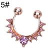 Fashion Women Rhinestone Inlaid Nose Ring Clip Hoop Piercing Body Jewelries
