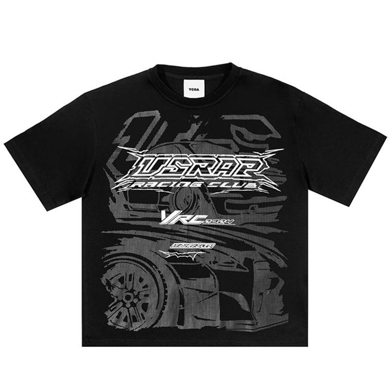 

Mens TShirt Cotton Oversized Gothic Print Black Korean Fashion Hip Hop Y2k Streetwear Vintage Short Sleeve Tops Tees Clothing S
