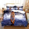 3D Fierce Beast Bedding Set Tiger Print Duvet Cover Pillowcase 2/3 Pieces AU180 * 210 Full Size Soft Zippered Home Textile