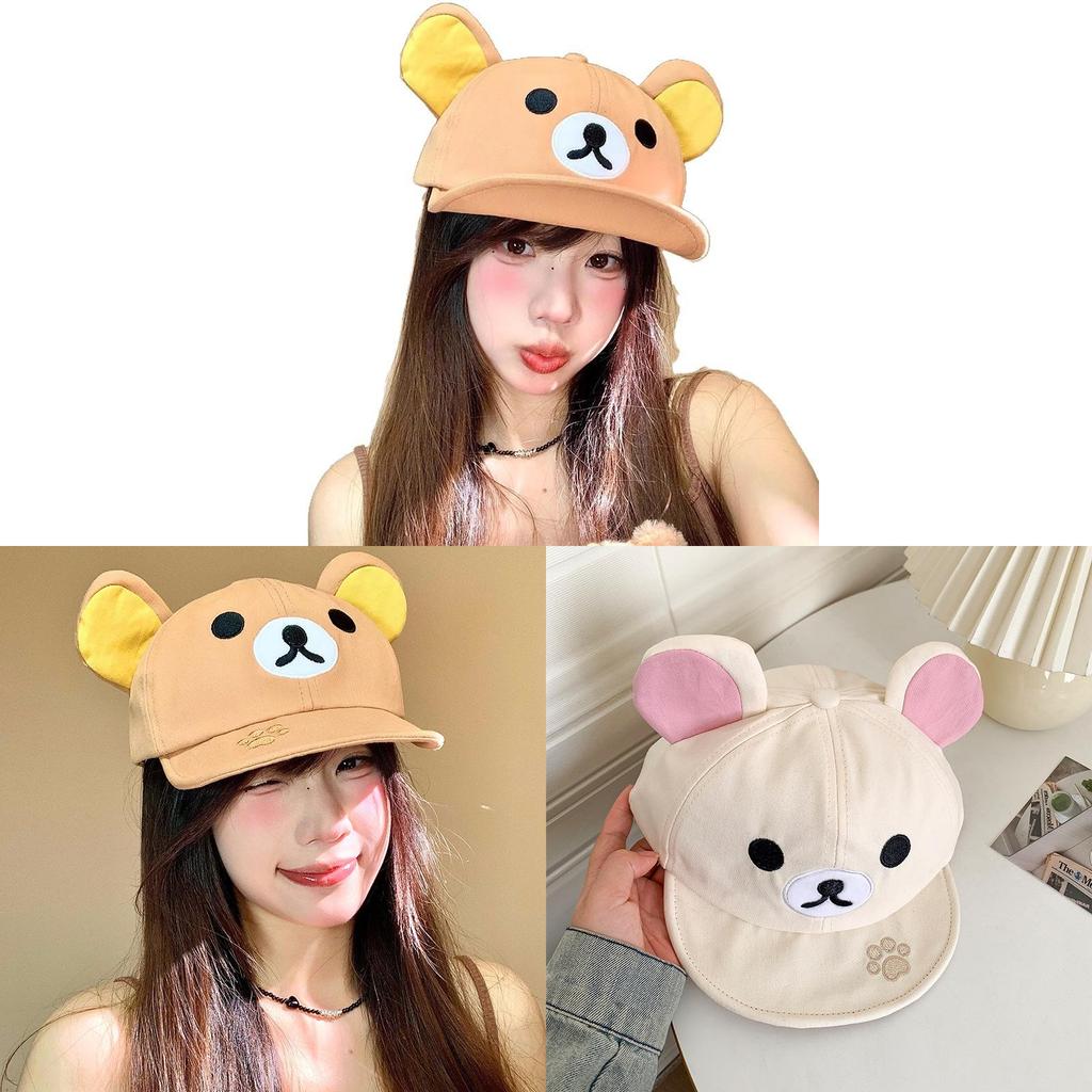 Cotton Cartoon Bear Unisex Baseball Cap With Embroidery For Summer Outdoor Activities