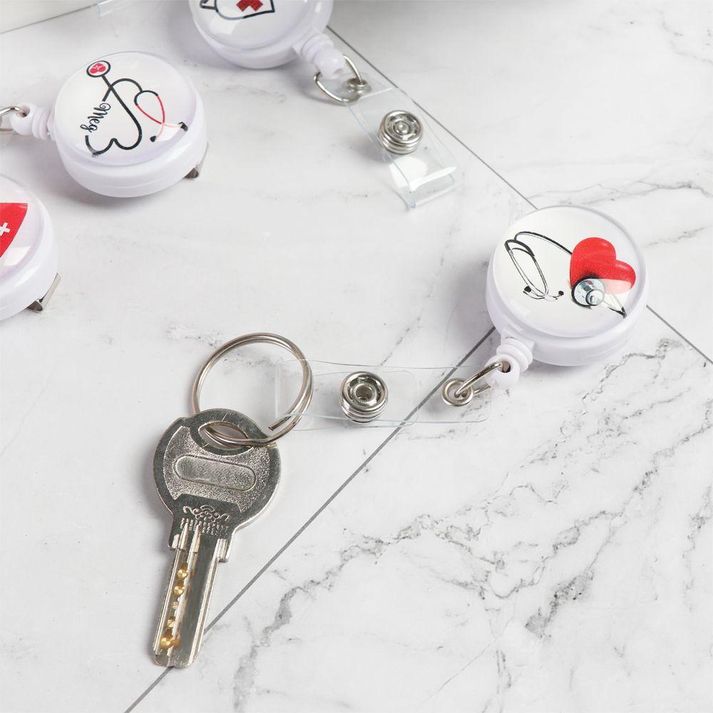 1pc High Quality Retractable Office Supplies Key Ring Nurse ID Name Card Lanyards Badge Holder