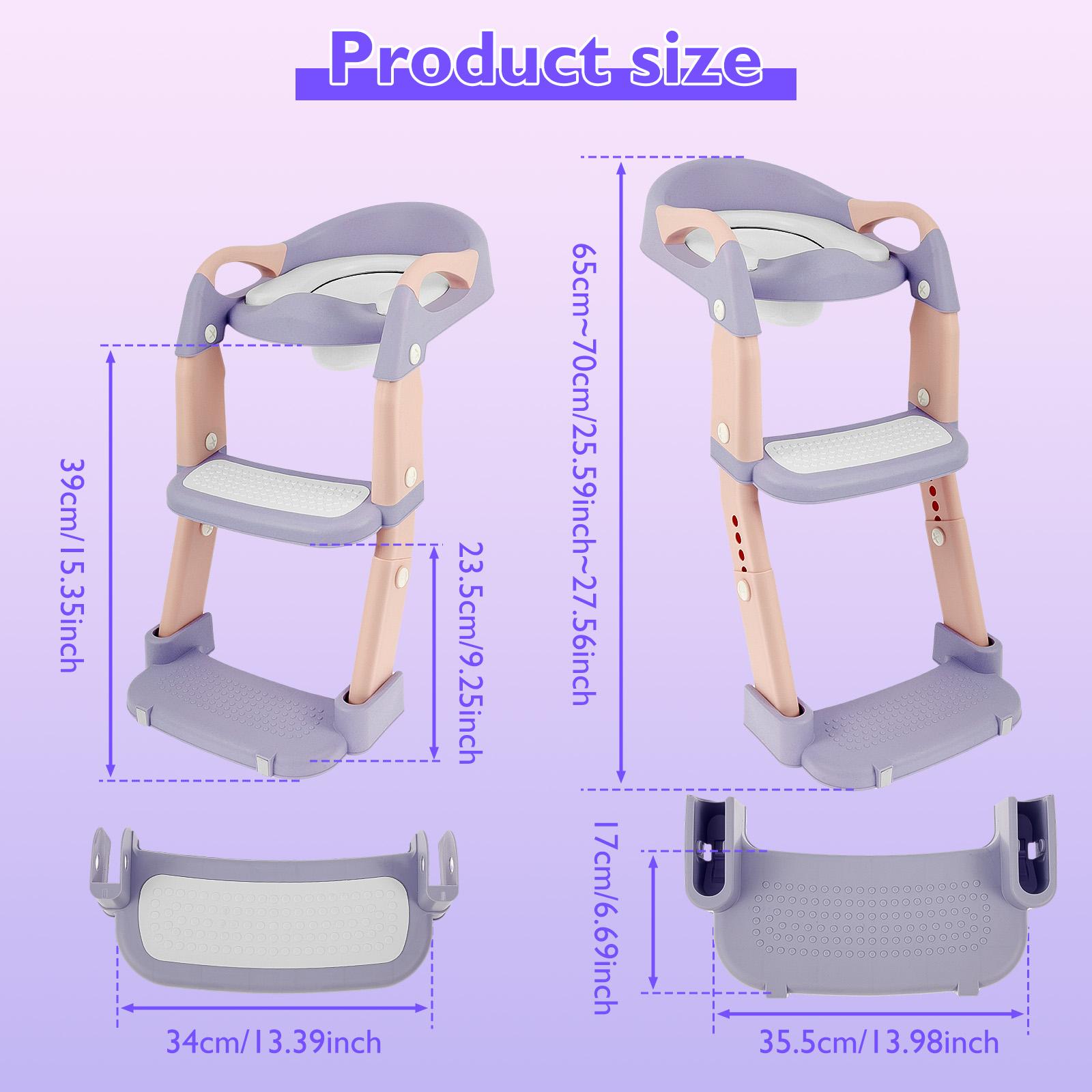 

Potty Training Seat Height Adjustable Potty Training Toilet with Nonslip Pad Foldable Toddler Toilet Seat for Toddler Kid Boy 1PCS фіолетовий
