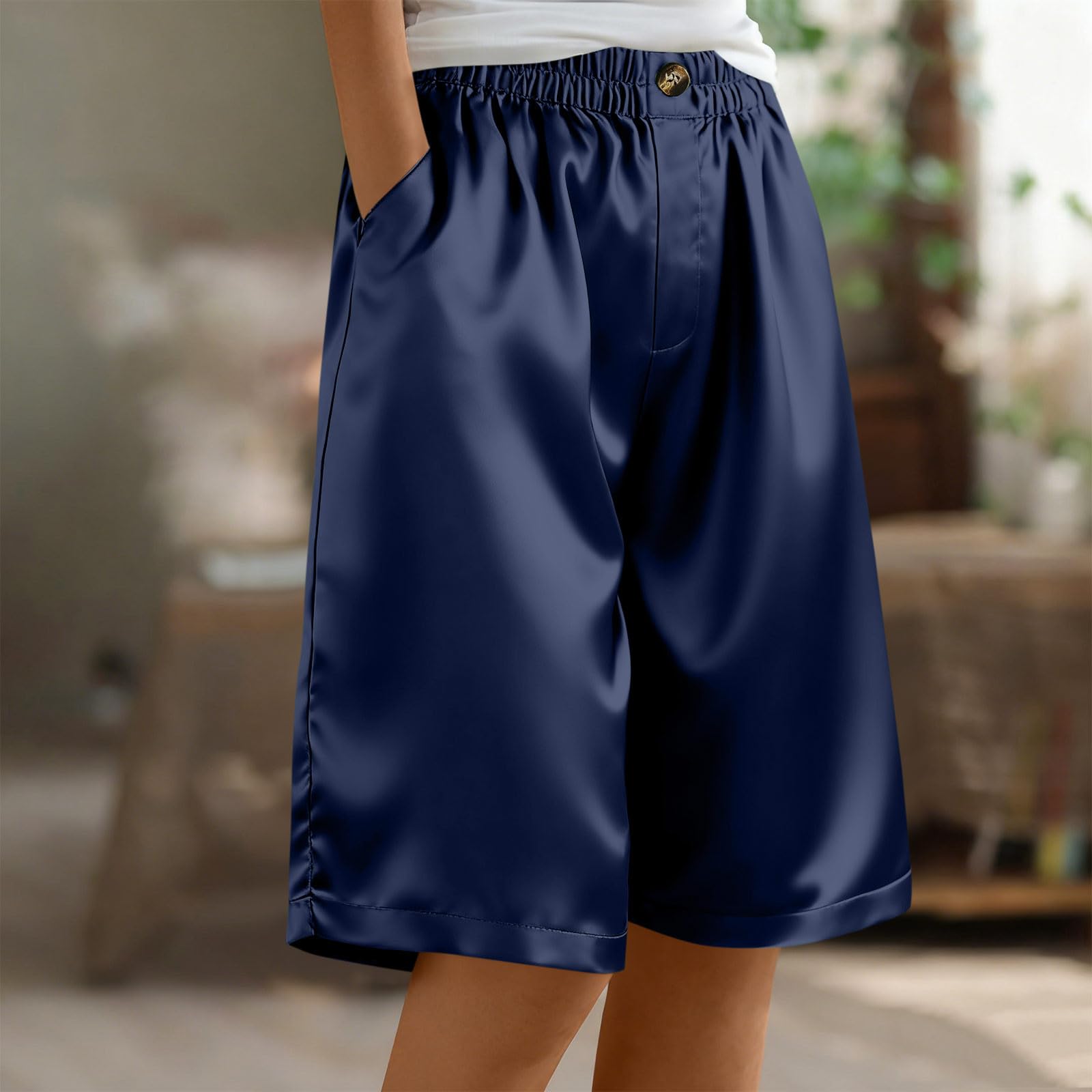 Women s Casual And Fashionable Color Loose Pants With Pocketes XXL