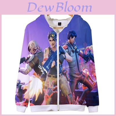 Fortnite 3D Hoodie Aufdruck Reißverschluss Sweatshirts Battle Royale Cosplay Kostüm