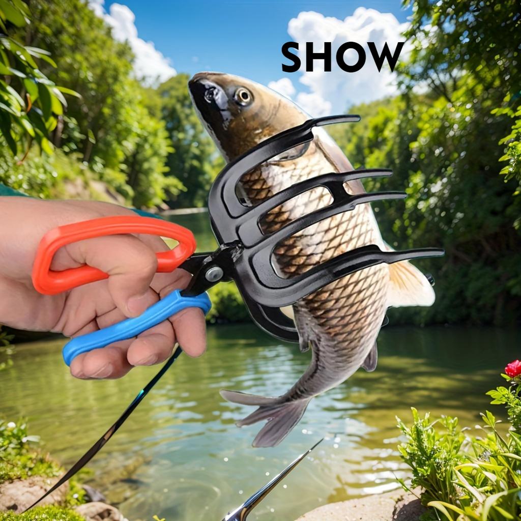 Upgraded Three-Claw Fish Gripper, Non-Slip Metal Fishing Clamp With Enhanced Grip, Waterproof Anti-Slip Fish Controller For Outdoor Fishing Use