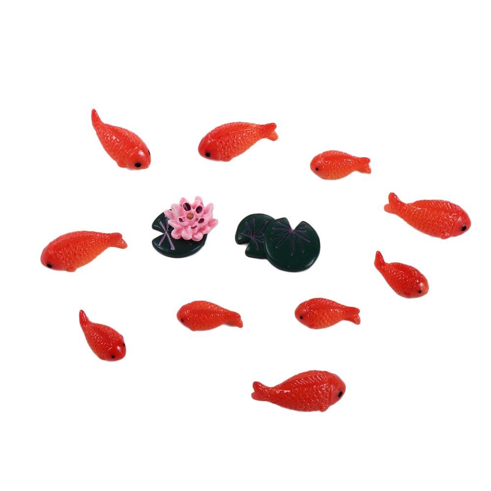 Ornament Micro Landscape Pond Scene Miniature Resin Crafts Goldfish Figurine Fish Tank Decor