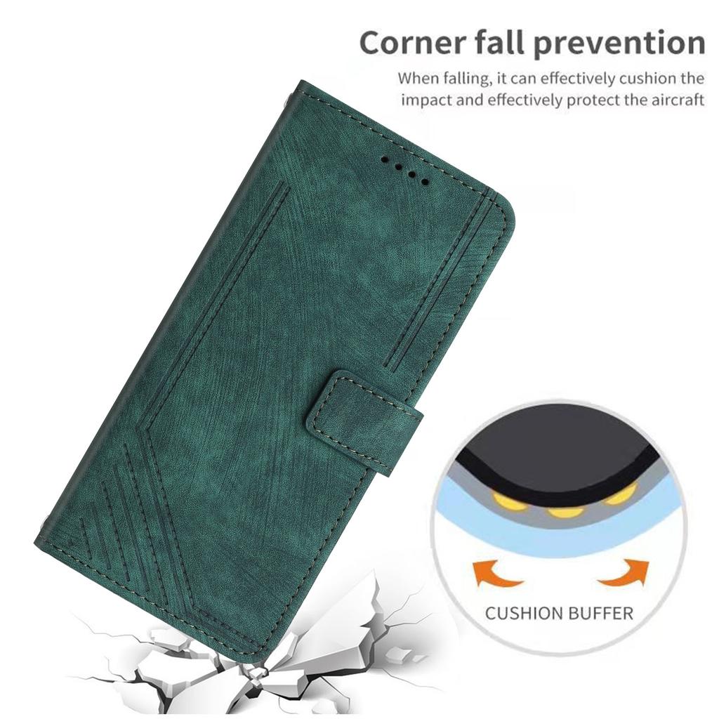 For Xiaomi Redmi K70E 5G/Poco X6 Pro 5G Phone Case Wallet PU Leather Flip Line Imprinted Cover