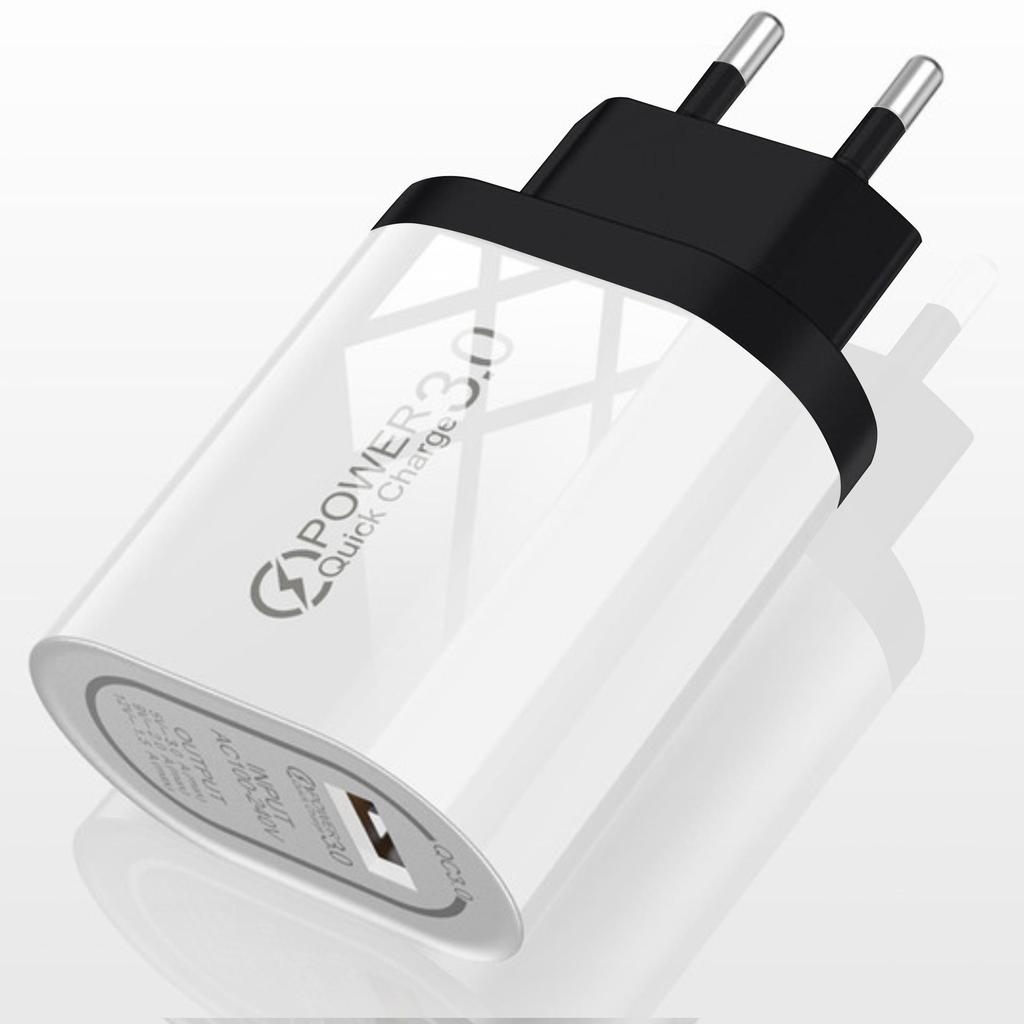 Universal QC3.0 Fast Charger - UK, EU, US Single Port Travel Adapter
