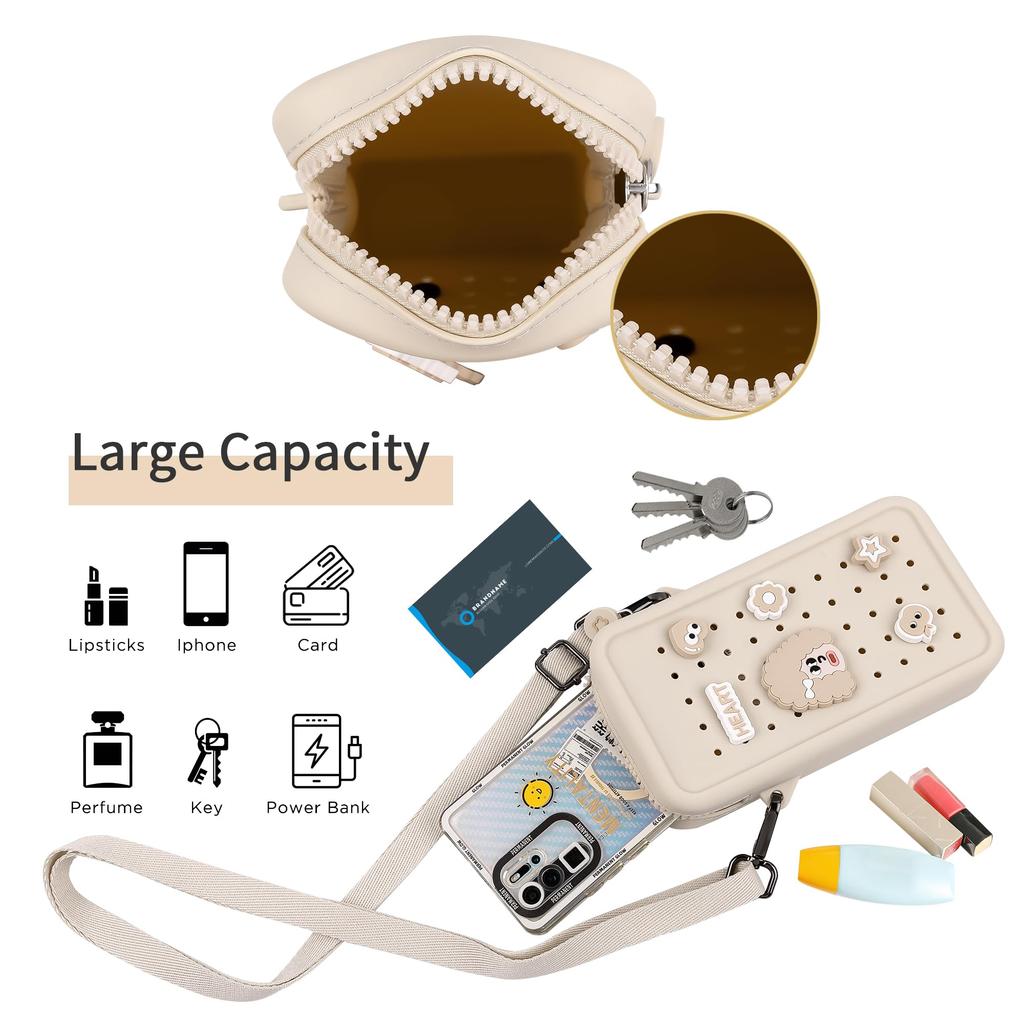 Smartphone Silikon Schulter Silikon DIY Silikon Silikon Smartphone Schultertasche Beutel, Tasche, Beutel, Tasche, Tasche, (Beige)