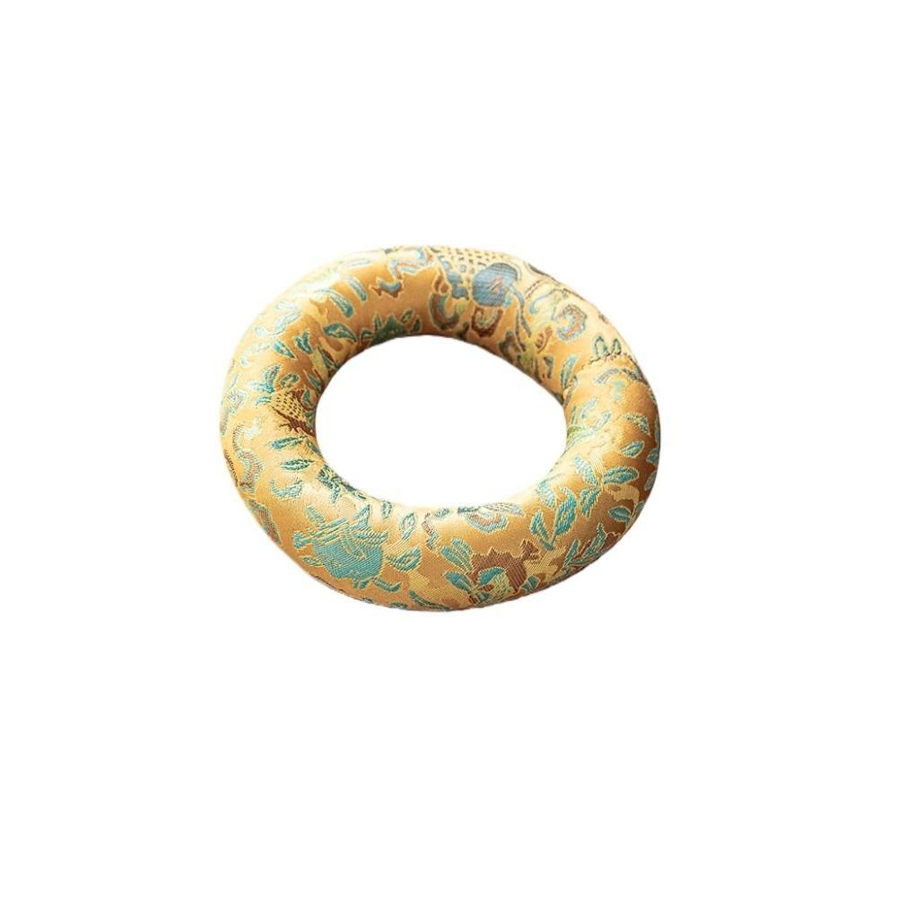 

Cloth Singing Bowl Mat Round Drink Cup Mat Spiritual Accessory Donut Shape Mat Yoga Practice Style 3
