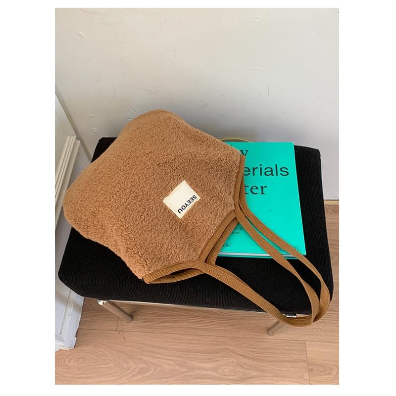 

Wind soft waxy fluffy shoulder bag reverse suede tote bag dual-purpose commuter bag