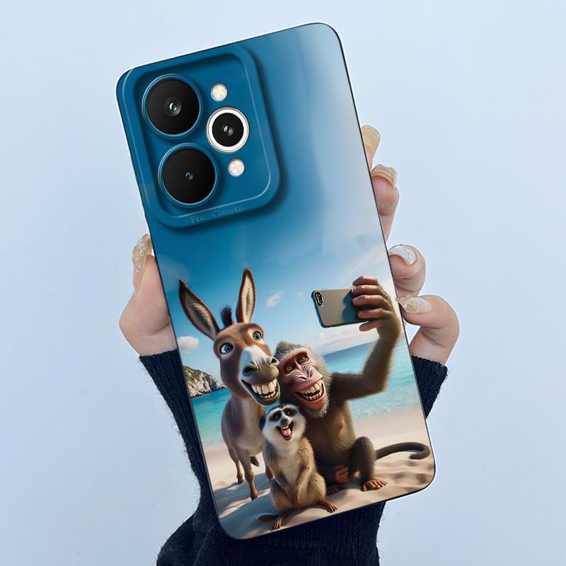 For Realme 15 Pro 5G Phone Case Cute Panda Girl Cats Liquid Silicone Soft Back Cover For Realme15 15Pro High Quality Phone Shell