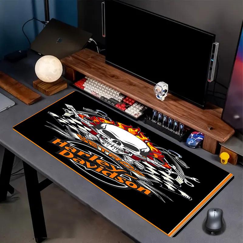 Harley Davidson Print Mouse Pad, Anti‑Slip Desktop keyboard Mat, for PC Laptop Gaming Working Daily Use, Cool Festival Birthday Gift