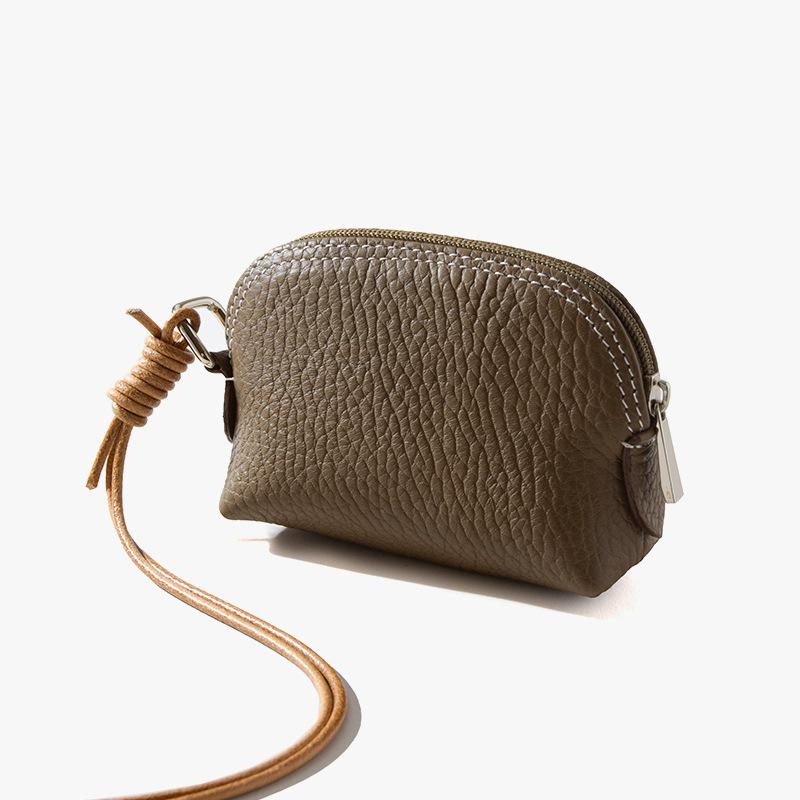 

Кошелек для монет из высококачественной кожи с узором «Личи», универсальная кожаная женская сумка со шнурком, сумка-ниша для женщин