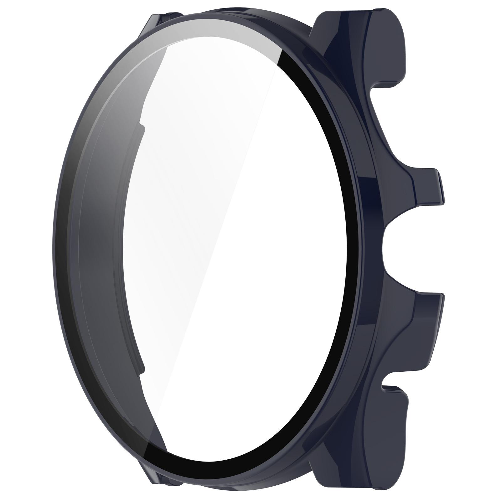 

Стекло+Твердый чехол для TicWatch Pro 5 Защитное стекло для экрана Закаленное стекло Всесторонняя защита бампера Чехол-накладка Аксессуары For TicWatch Pro 5 синий