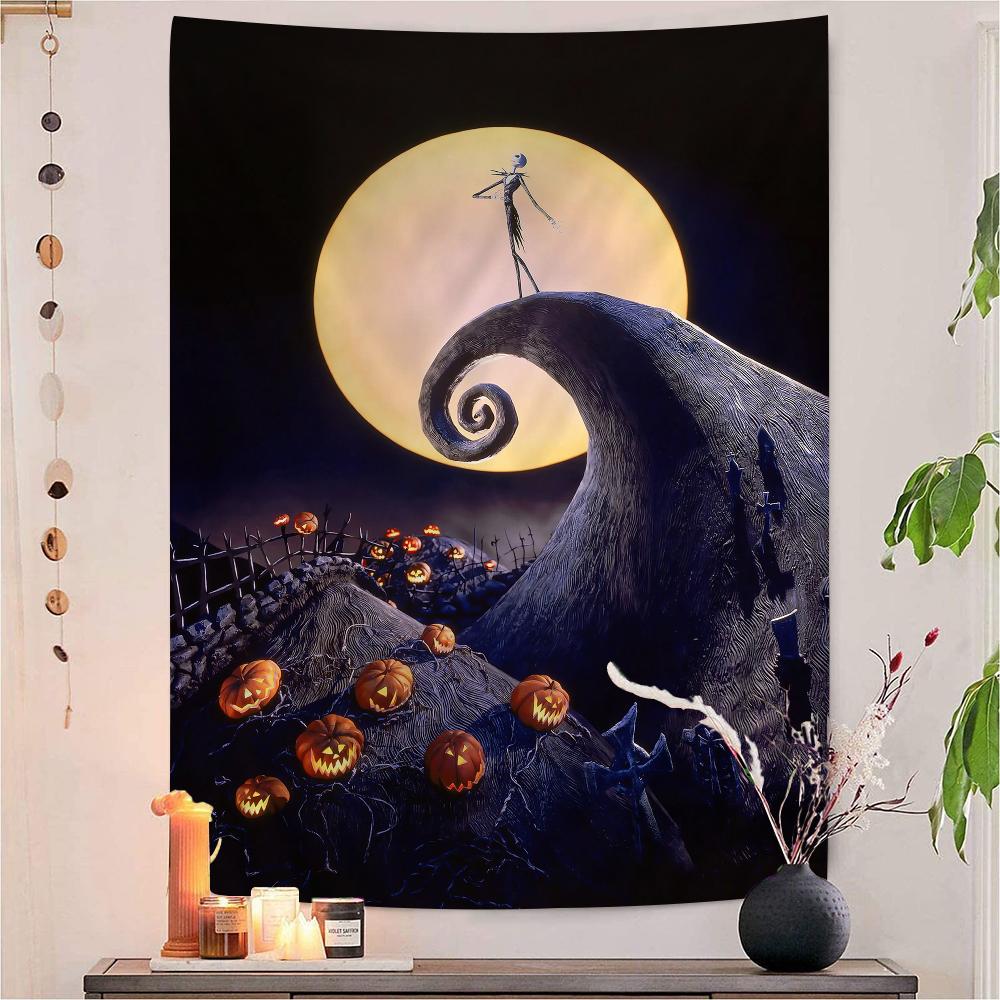 

Classic Film The NNightmare BBefore Christmas Anime Figure Jack Tapestry Art Printing Japanese Anime Wall Hanging Home Decor 74x94cm(29x37in)