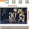 Sfondo 2D Buon 30° Compleanno Tenda Blu Navy Palloncino Oro Decorazione Festa