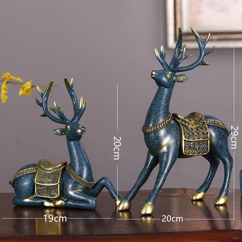Fortune Deer Wealth-Attracting Ornament for Living Room and Cabinet – Perfect Housewarming or Opening Gift