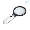 White Magnifying Glass Handheld Main Lens 3X Secondary 45X Magnifier With Led Light For Reading Magnifying Glass Jewelry Loupe