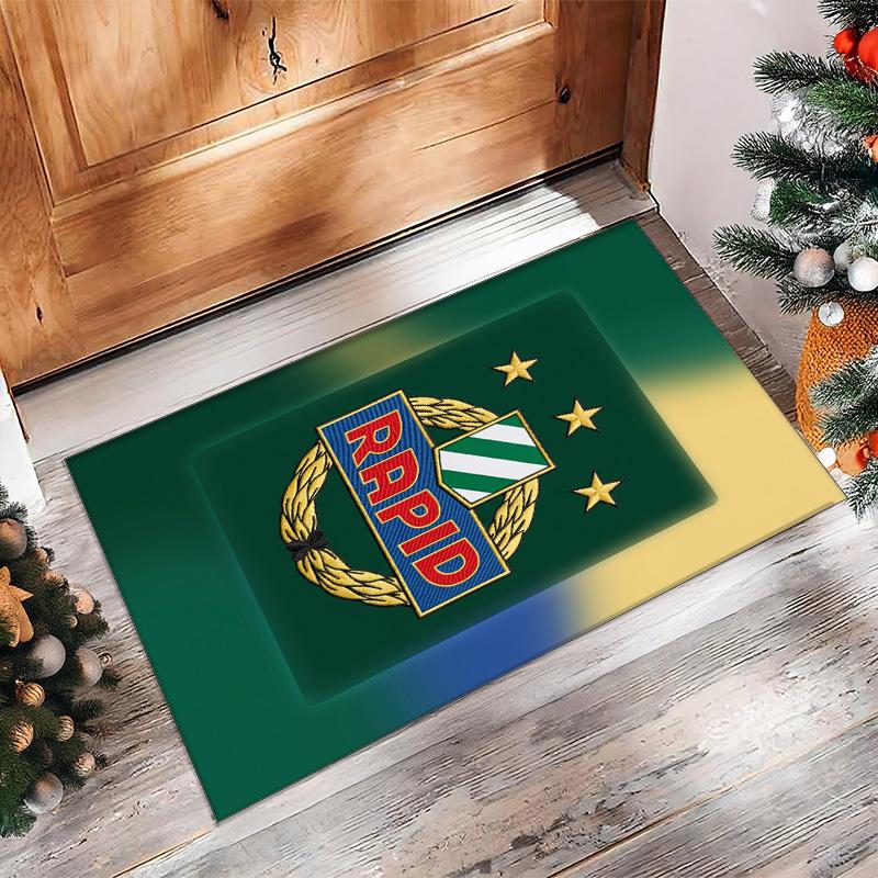 Rapid Wien FC Soccer Football Pattern Soft Area Rug Non Slip Indoor Floor Carpet Sports Decor Mat for Bedroom