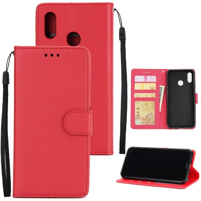 For HUAWEI Nova 3i/Y5 2019 PU Leather Protective Phone Case with 3 Cards Slots Bracket