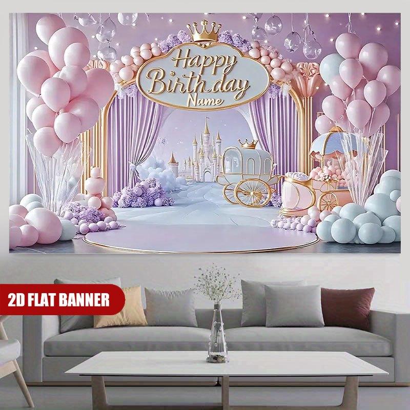 Individuelles 2D-Flachbanner - 1 Stück personalisierter individueller Name Geburtstag glücklicher Hintergrund Stoffzyc