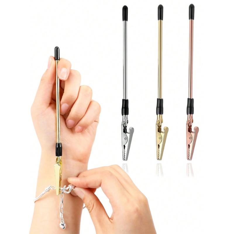 

1 шт. Инструмент-помощник для браслетов, Вспомогательный инструмент для надевания браслетов, Вспомогательные инструменты для аксессуаров, Помощник для застегивания браслетов на руку, Зажимы-аллигаторы для суставов 1PCS золотой