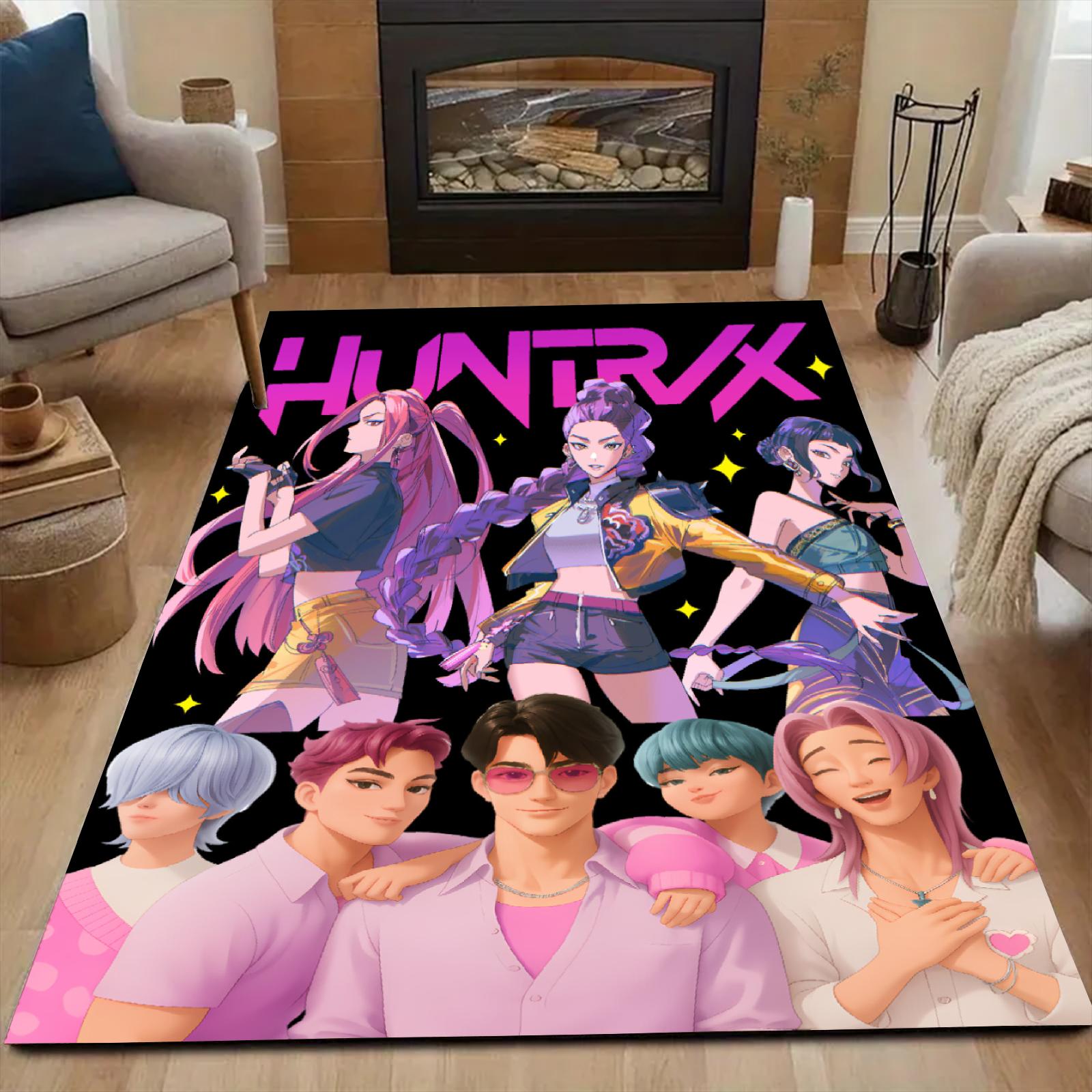 

Huntrix, Румі, Декоративний килим на тему Мисливців на демонів для віталень, спалень, їдалень, а також для зовнішніх патіо, дворів 50x80cm