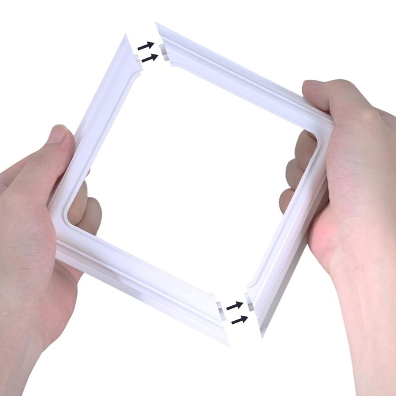 White Plastic Post Sleeve 4x4Inch Interior Diameter Base Trim Easy Install Skirt for Deck Porch Railing Column (4Pack)