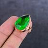 Natural Peridot Gemstone Handmade Copper Jewelry Ring Size 8 I8o30