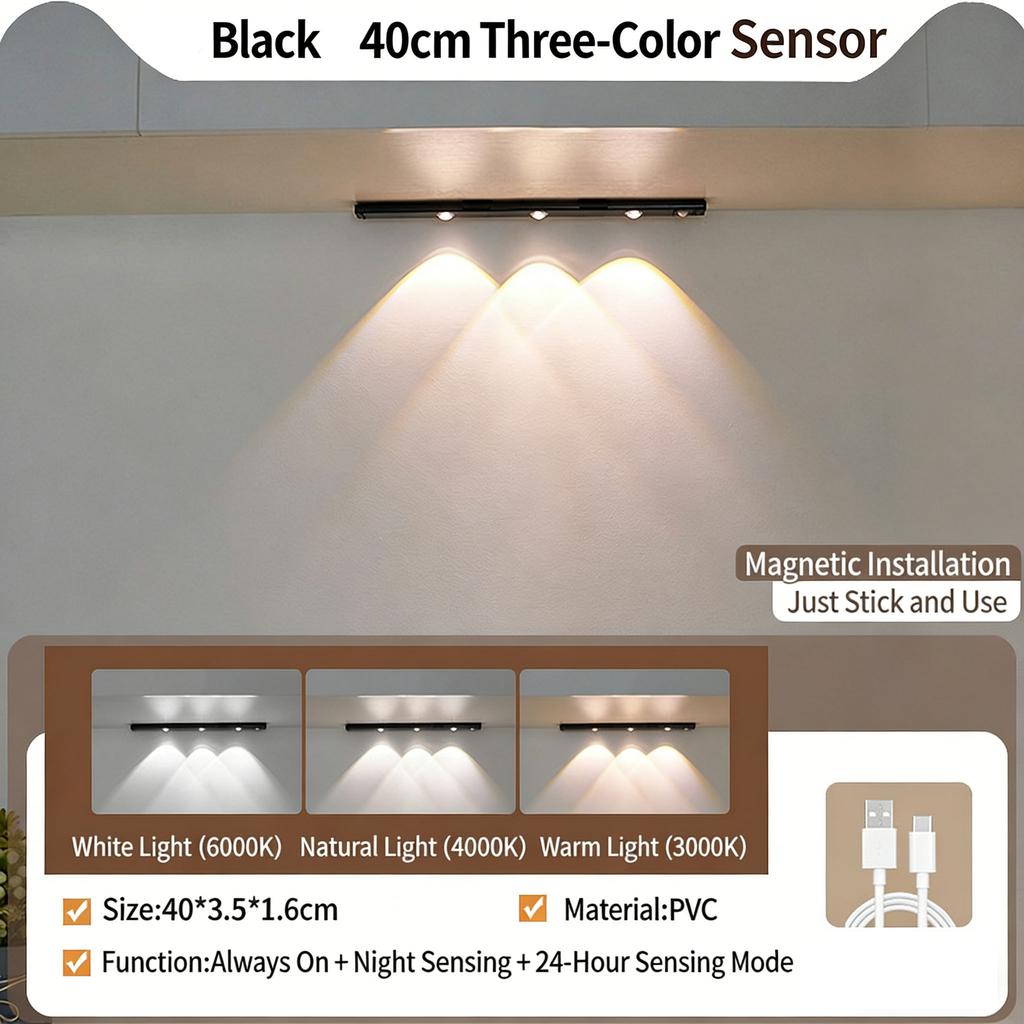Motion Sensor Light LED Sensor Lamp Wireless Ultra Thin USB LED For Kitchen Cabinet Bedroom Wardrobe Indoor Lighting Night Light