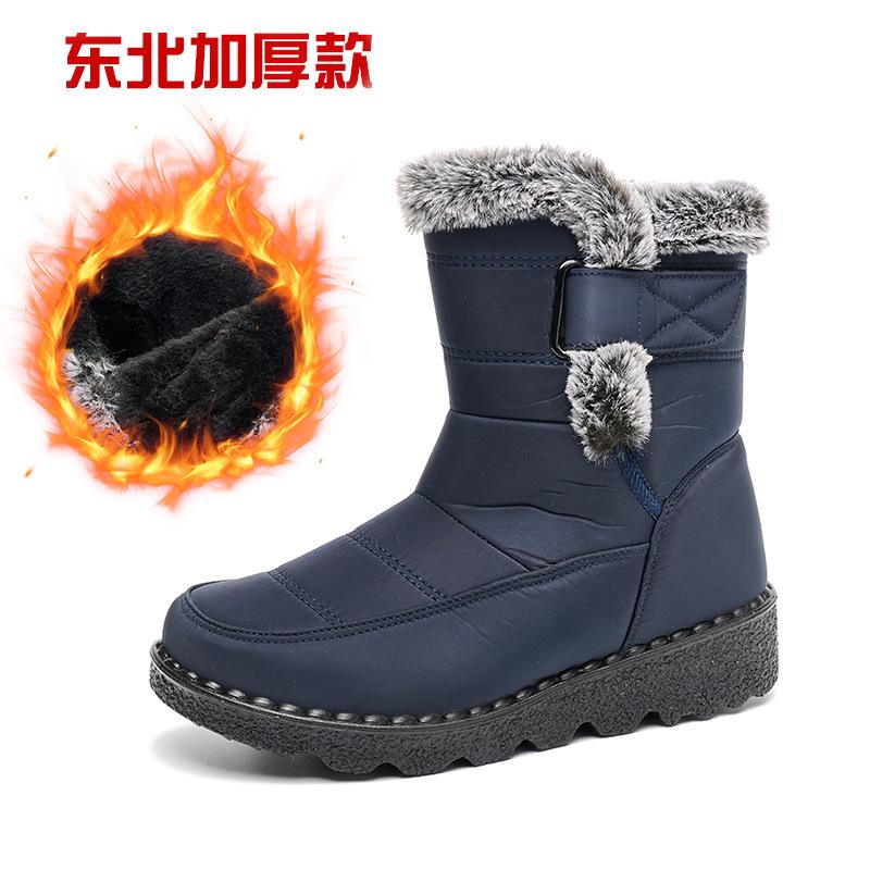 Snow boots winter new velvet thickened warm cotton shoes waterproof non-slip comfortable medium tube platform shoes