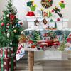 Full of Christmas Atmosphere with Snowman Gnomes and Other Elements Winter Party Tablecloth, Polyester Material, Rectangular