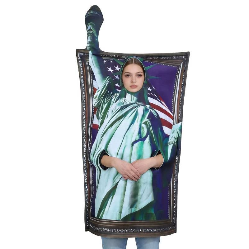 Halloween Cosplay Costume Sponge Suit With Statue Of Liberty Frame For Adult And Kids Party