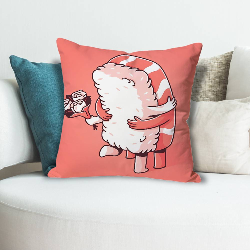 Funny Food Art Anime Celebrity Merchandise AllMatch Printed Pillow Case Sofa Car Office Room Decoration Protector
