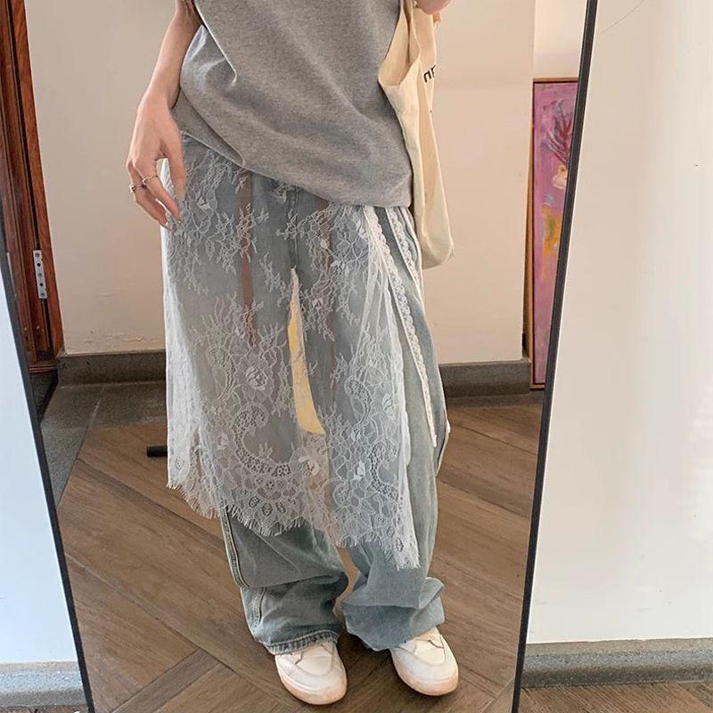 

Вдохновленная знаменитостями многослойная миди-юбка из цветочного кружева с завязками и разрезом One Size