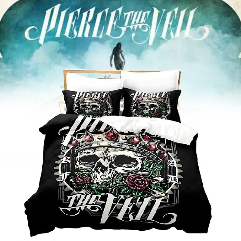 Pierce The Veil Album Cover Digital Print 3piece Bed Set With Reactive Dyeing Modern Minimalist For Home Bedroom Decor