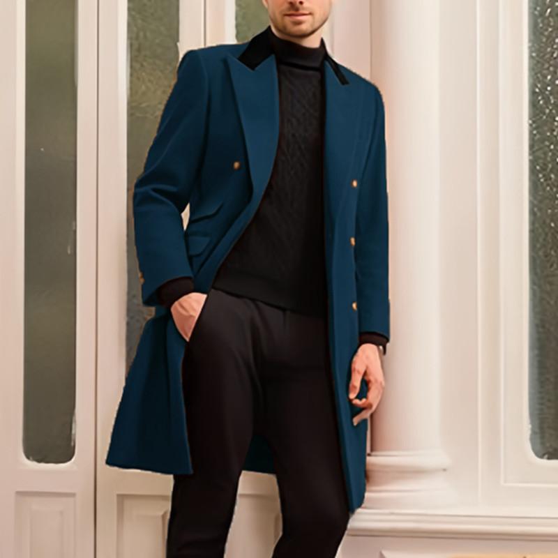 

Мужское шерстяное пальто большого размера, двубортная куртка 2XL
