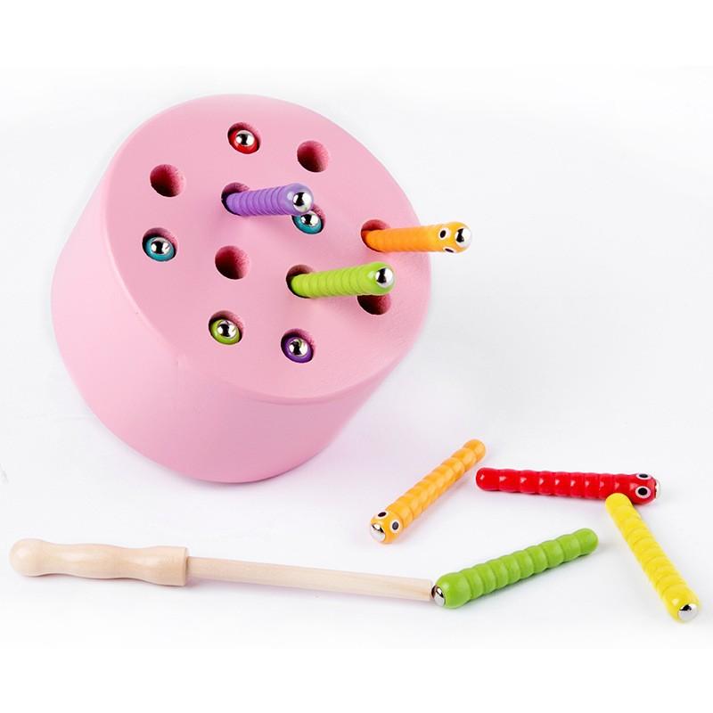 Children's Fun Early Education Puzzle Hand-eye Coordination Magnetic Bug Catching Game Memory Color Parent-child Interaction Bug Catching Toy