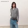 GREEN BELT Copenhagen Striped Knit Hooded Cardigan