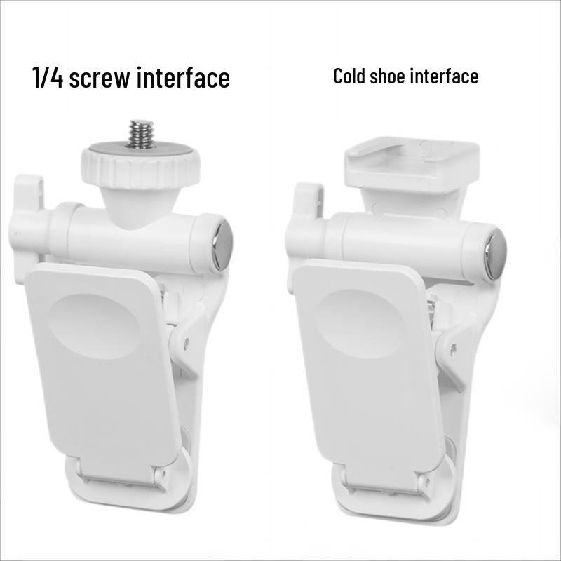 Universal Fill Light Phone Clip with 1/4 Interface, Cold Shoe Mount, Strong Grip for GoPro and Video Conferencing