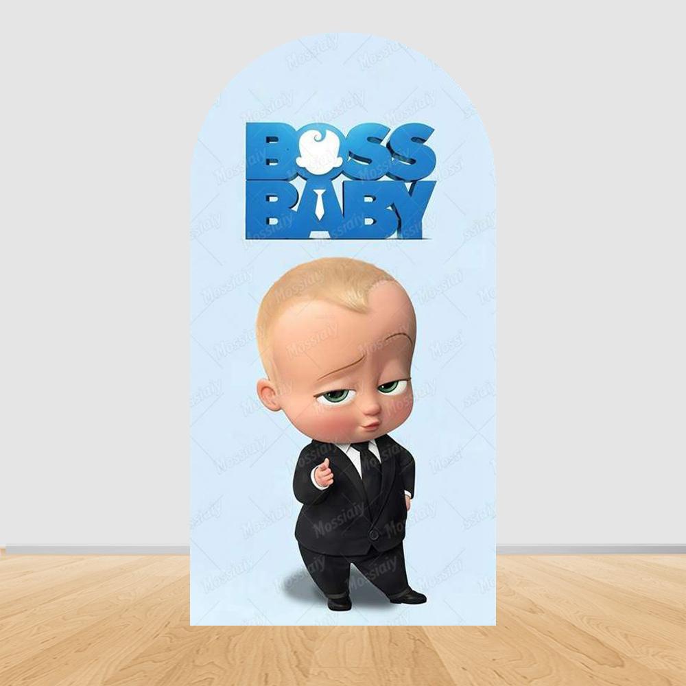 Šťastné narozeniny Boss Baby Oblouk Pozadí Kryt Klučičí Narozeniny Miminkovská Oslava Dekorace Fotografické Pozadí Rekvizity