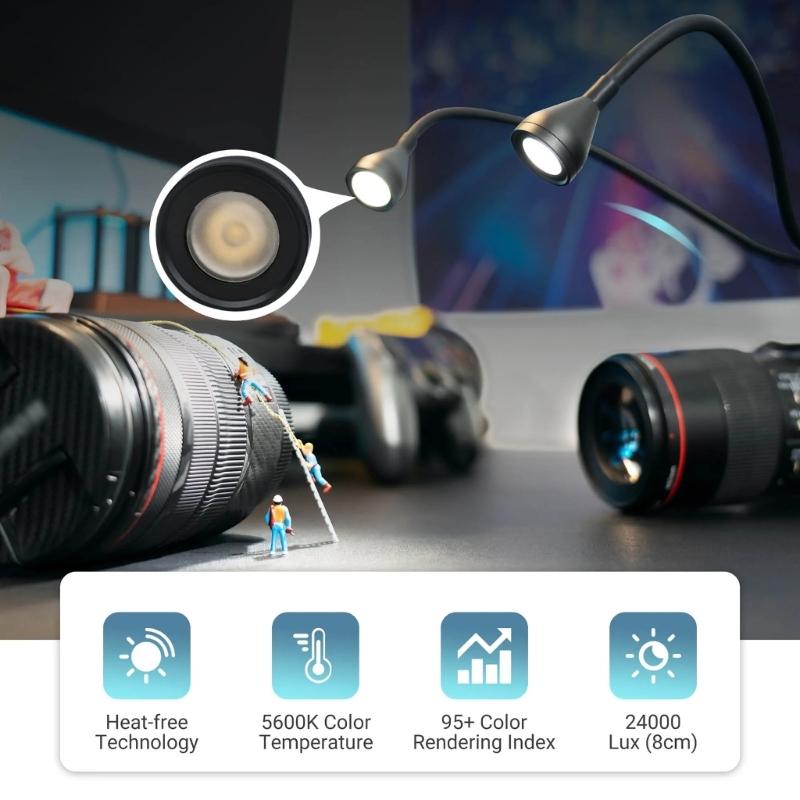 LED přisvětlovací světlo pro DSLR makrofotografii Lehké a snadno montovatelné pro produktovou, food a portrétní fotografii
