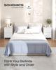 SONGMICS BELLAH Collection - Bedside Table with 2 Drawers, Side End Table, for Bedroom, Steel, Modern, Cloud White and Snow White
